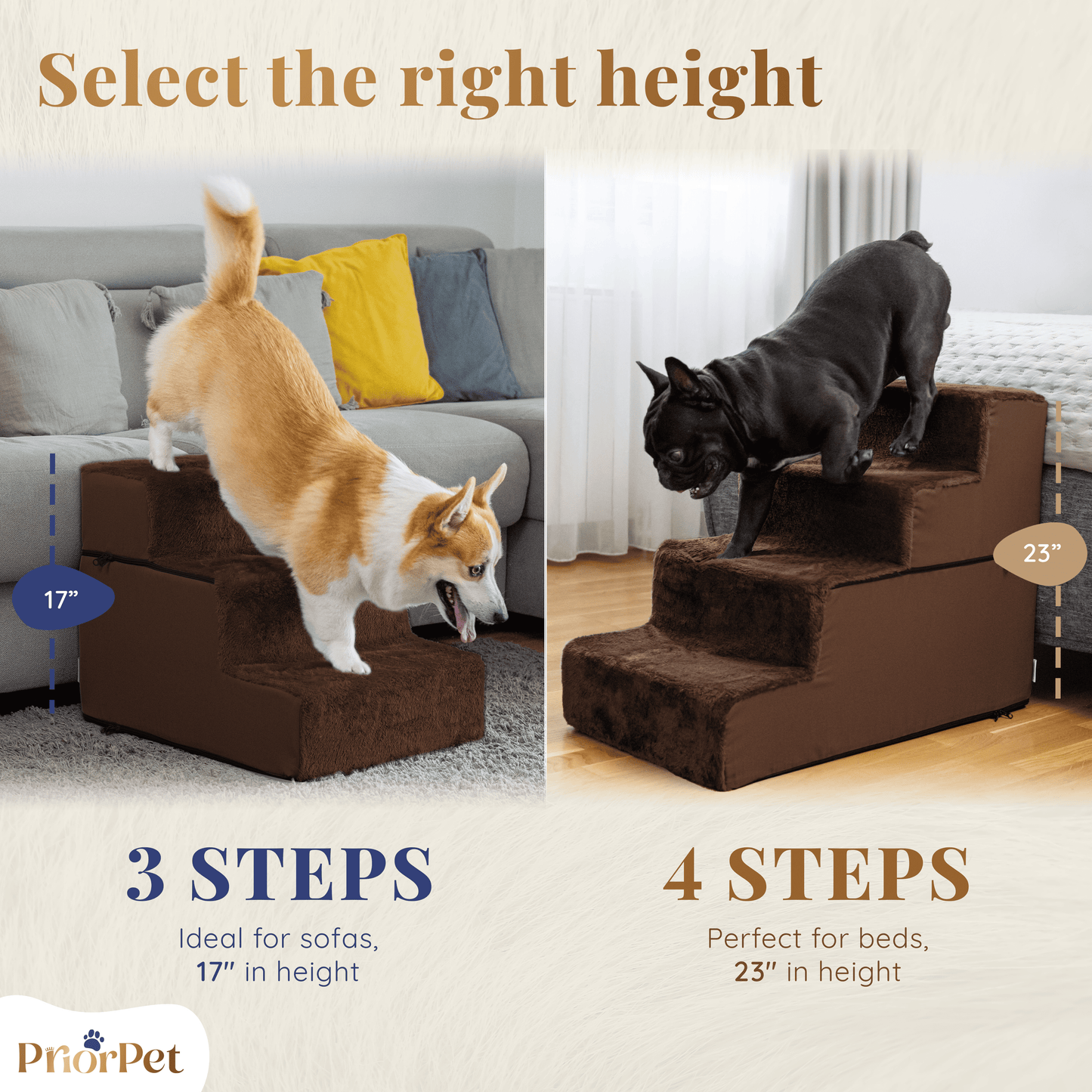 Dog Stairs for Sofa - 3 Steps