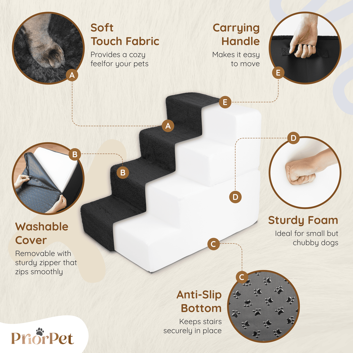 Dog Stairs for Sofa - 4 Steps