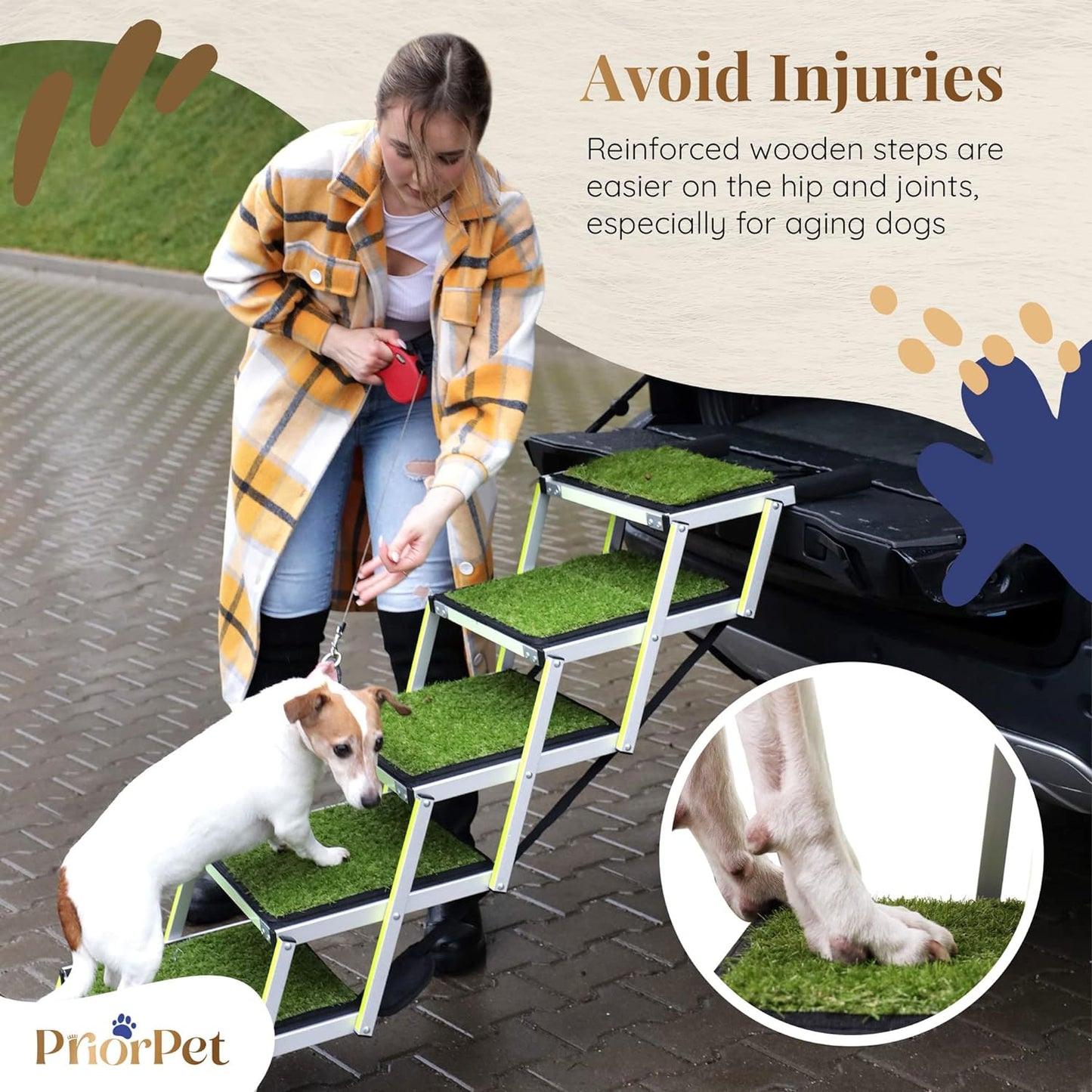 5 Steps Outdoor Dog Stairs