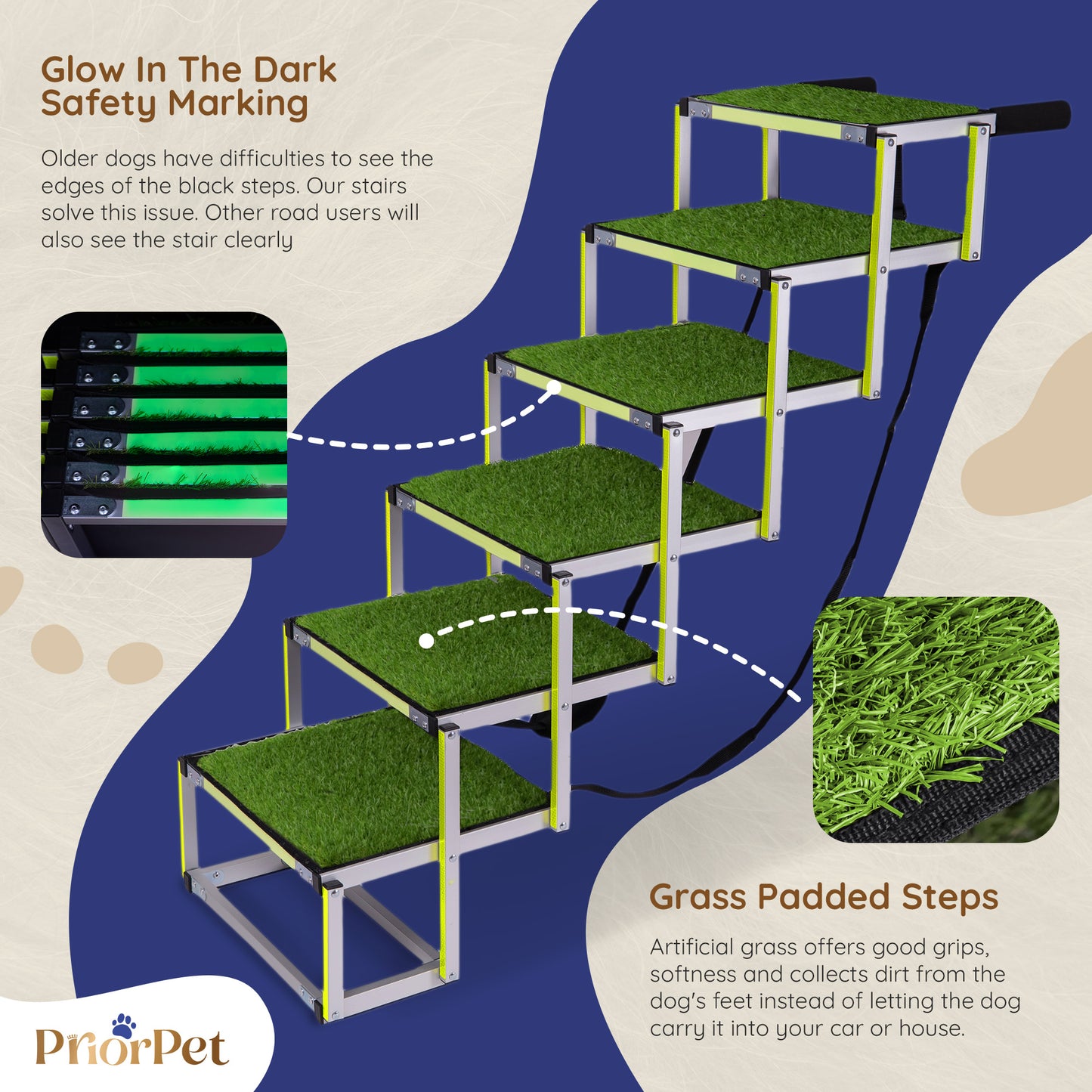 6 Step Outdoor Dog Stairs